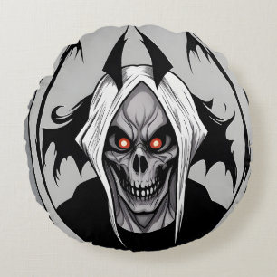 Grim Reaper van de Blazing Eyes Round Pillow Rond Kussen