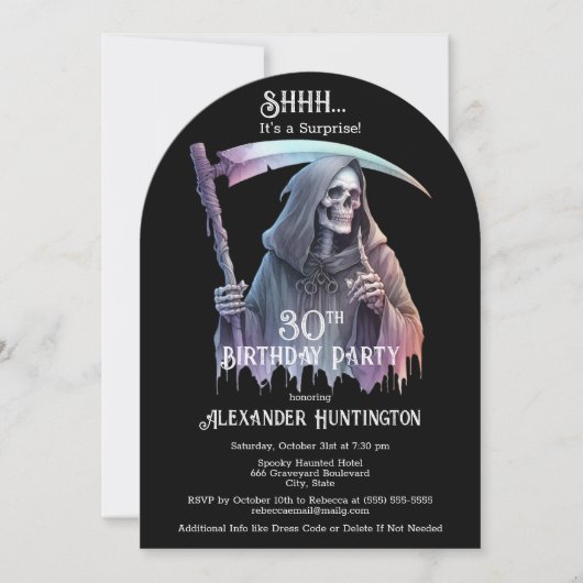 Grim Reaper Verrassing 30ste Verjaardagsfeest Kaart (Voorkant)