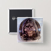 Grim Reaper Vierkante Button 5,1 Cm (Voorkant /achterkant)