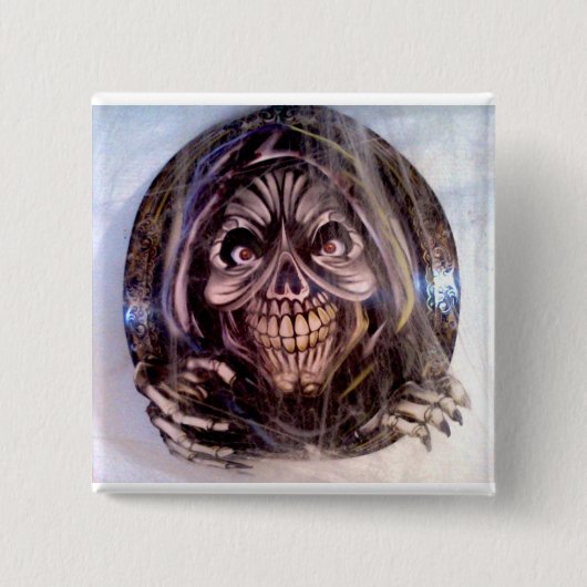 Grim Reaper Vierkante Button 5,1 Cm (Voorkant)