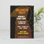 Grim Reaper Vliegende Vleermuizen Halloween Kaart (Staand voorkant)