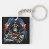 Grim Reaper Vrachtwagenchauffeur Sleutelhanger (Achterkant)