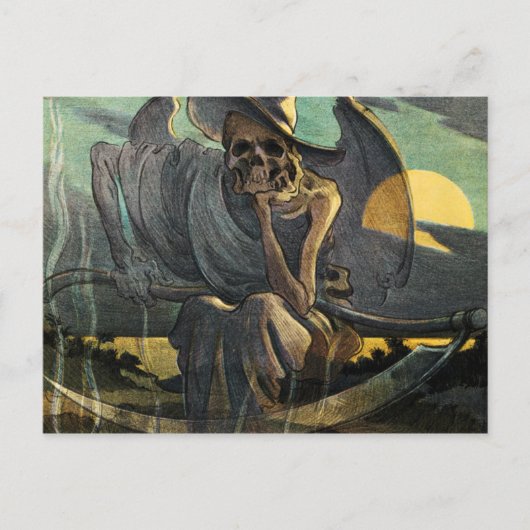 Grim Reaper wacht met Scythe Briefkaart (Voorkant)