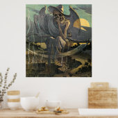 Grim Reaper wacht met Scythe Poster (Keuken)