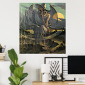 Grim Reaper wacht met Scythe Poster (Thuiskantoor)