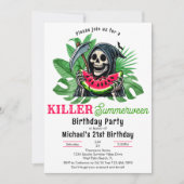 Grim Reaper Watermeloen ZomerTussen Verjaardagsfee Kaart (Voorkant)