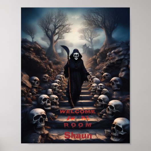 Grim Reaper Welkom op mijn kamer  Poster (Voorkant)