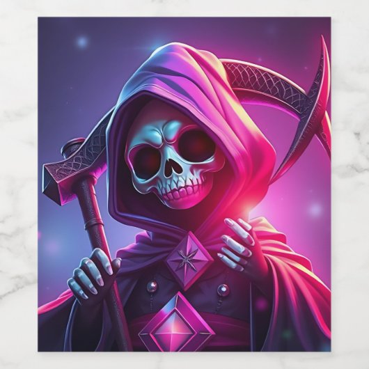 Grim Reaper wijnlabel Wijn Etiket (Enkel label)