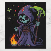 Grim Reaper wijnlabel Wijn Etiket (Enkel label)