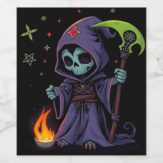 Grim Reaper wijnlabel Wijn Etiket (Enkel label)