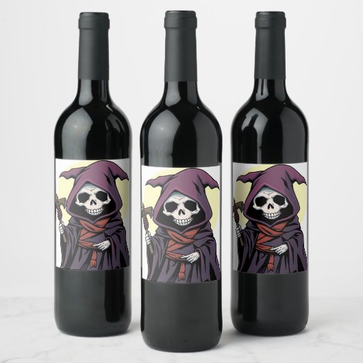 Grim Reaper wijnlabel Wijn Etiket (Flessen)