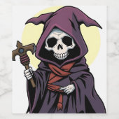 Grim Reaper wijnlabel Wijn Etiket (Enkel label)