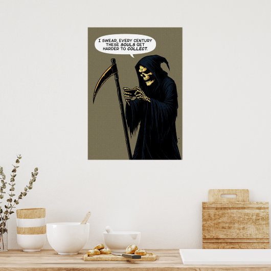 Grim Reaper zielen om te verzamelen Poster (Keuken)