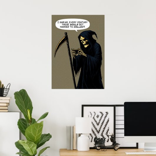 Grim Reaper zielen om te verzamelen Poster (Thuiskantoor)