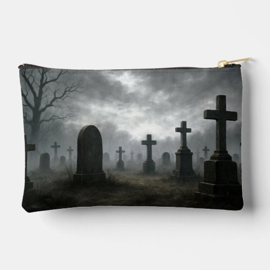 Grim Reaper Zippered Bag with Graveyard Design Etui (Achterkant)
