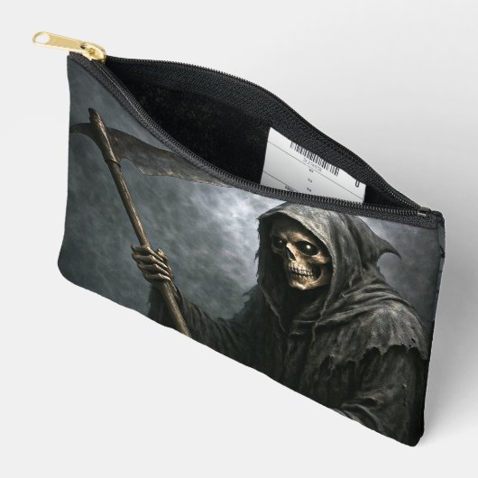 Grim Reaper Zippered Bag with Graveyard Design Etui (Open)
