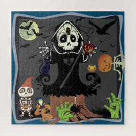 Grim Reaper Zombie Skeleton Gnome Pumpkin Man Bats Legpuzzel