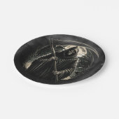 Grim Reaper Zwart Grunge Halloween Kostuum Party Papieren Bordje (Gekanteld)