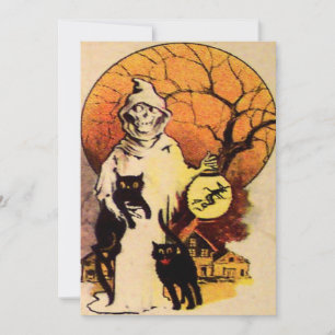 Grim Reaper zwarte kat Full Moon Tree Lantern heks