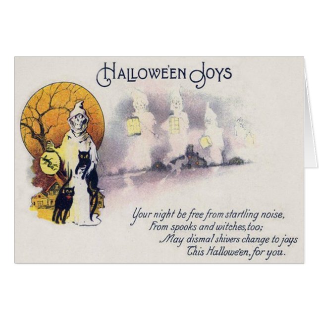 Grim Reaper Zwarte Kat Lantaarn Volle Maan (Voorkant Horizontaal)