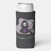 Grim Reaper's Assistent leuke grimmige maaier Seltzer Blikjeskoeler (Seltzer Voorkant)