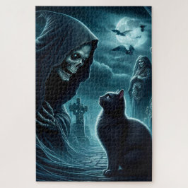 Grim Reeper en Black Cat Halloween Legpuzzel