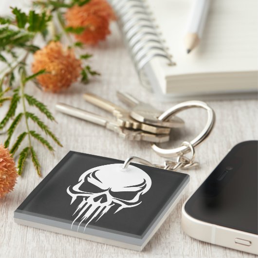 Grim Specter Dripping Skull Graphic Sleutelhanger (Voorkant Rechts)