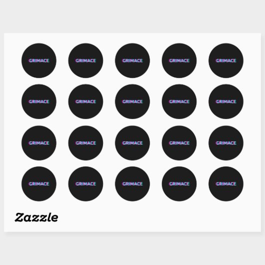 Grimace Edgy Esthetische Grunge Emo Pastel Gothic  Ronde Sticker (Vel)