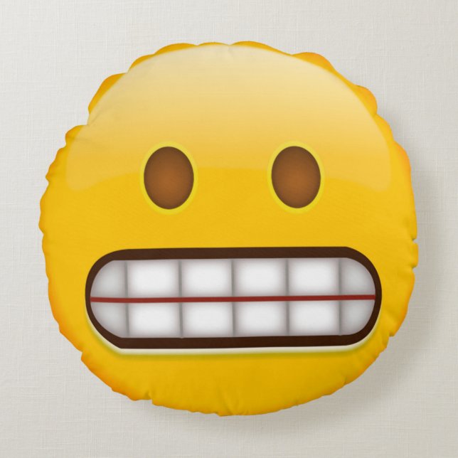 Grimace Emoji Rond Kussen (Voorkant)
