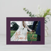 Grimace Wedding Echte Folie 2 foto's Bedankt Kaart (Staand Voorkant)