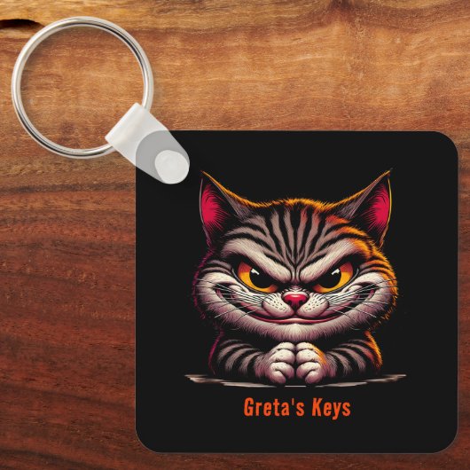 Grimacing Cat Sleutelhanger (Voorkant)