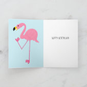 Grimacing flamingo grappig krijgen ouder verjaarda kaart (Binnen)
