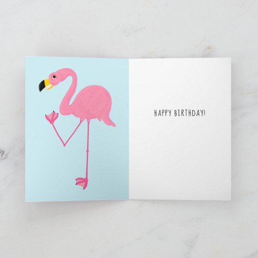 Grimacing flamingo grappig krijgen ouder verjaarda kaart (Binnen)