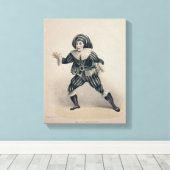 Grimaldi als Scaramouche uit de Commedia dell'Ar Canvas Afdruk (Insitu (Houten vloer))