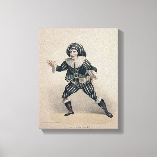 Grimaldi als Scaramouche uit de Commedia dell'Ar Canvas Afdruk (Voorkant)