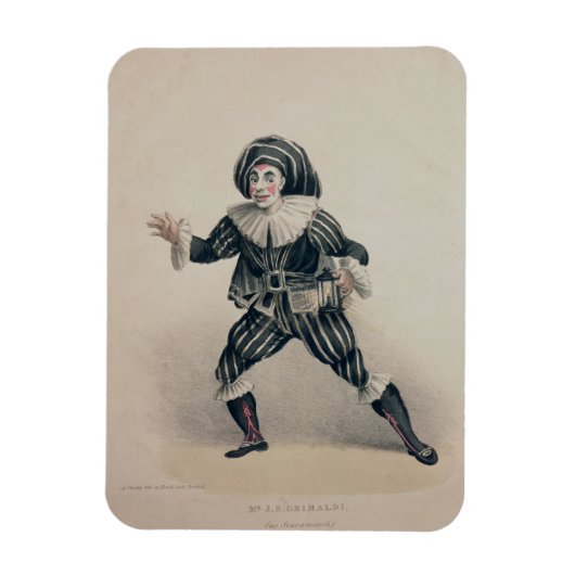 Grimaldi als Scaramouche uit de Commedia dell'Ar Magneet (Verticaal)