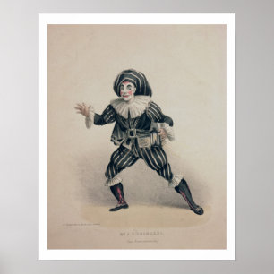 Grimaldi als Scaramouche uit de Commedia dell'Ar Poster