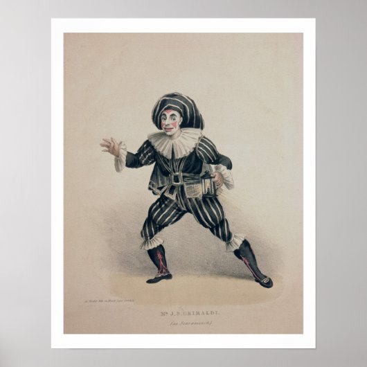 Grimaldi als Scaramouche uit de Commedia dell'Ar Poster (Voorkant)