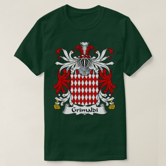 Grimaldi Coat of Arms Family Crest 1  T-shirt (Design voorkant)