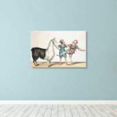 Grimaldi en de Alpaca in het Populaire Pantomime Canvas Afdruk (Insitu (Houten vloer))