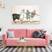 Grimaldi en de Alpaca in het Populaire Pantomime Canvas Afdruk (Insitu (Woonkamer))