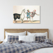 Grimaldi en de Alpaca in het Populaire Pantomime Canvas Afdruk (Insitu (Slaapkamer))