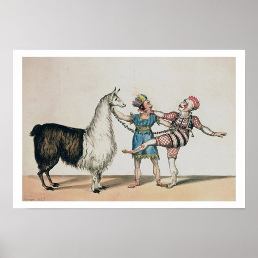 Grimaldi en de Alpaca in het Populaire Pantomime Poster (Voorkant)
