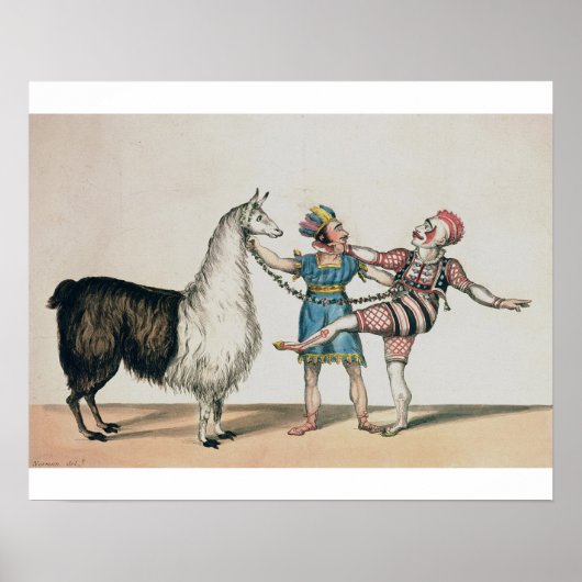 Grimaldi en de Alpaca in het Populaire Pantomime Poster (Voorkant)