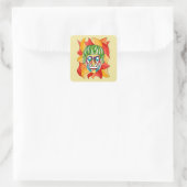 Grimas Vierkante Sticker (Tas)