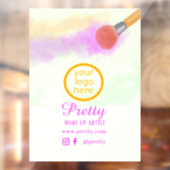 Grimaspenseel Kleurrijke Waterverf  Raamsticker (Vel 2)