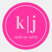 Grimasschilder Custom Monogram Zakelijk Ronde Sticker (Voorkant)