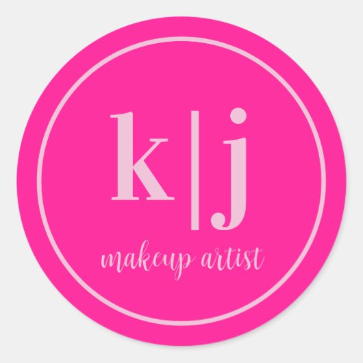 Grimasschilder Custom Monogram Zakelijk Ronde Sticker (Voorkant)