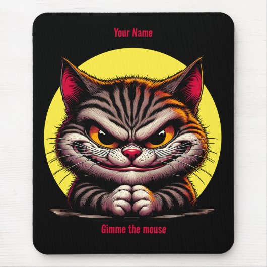 Grimassen Kat in de Maan Muismat (Voorkant)