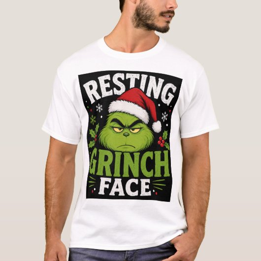 Grimassende Grinch Gezicht T-shirt (Voorkant)